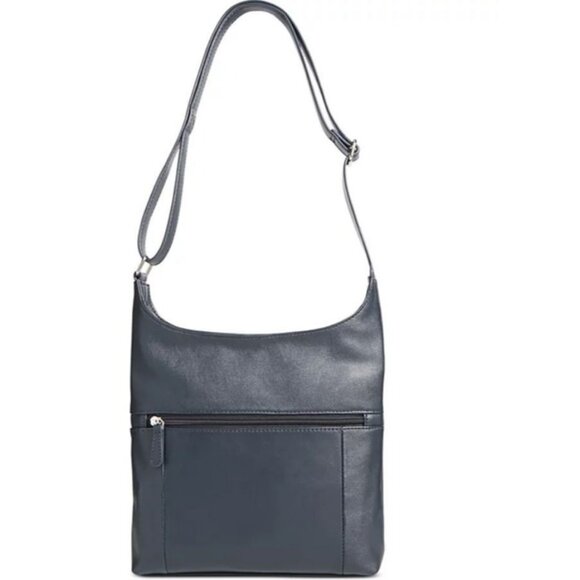 GIANI BERNINI Nappa Soft leather small women's crossbody bag - Navy blue - Picture 1 of 10